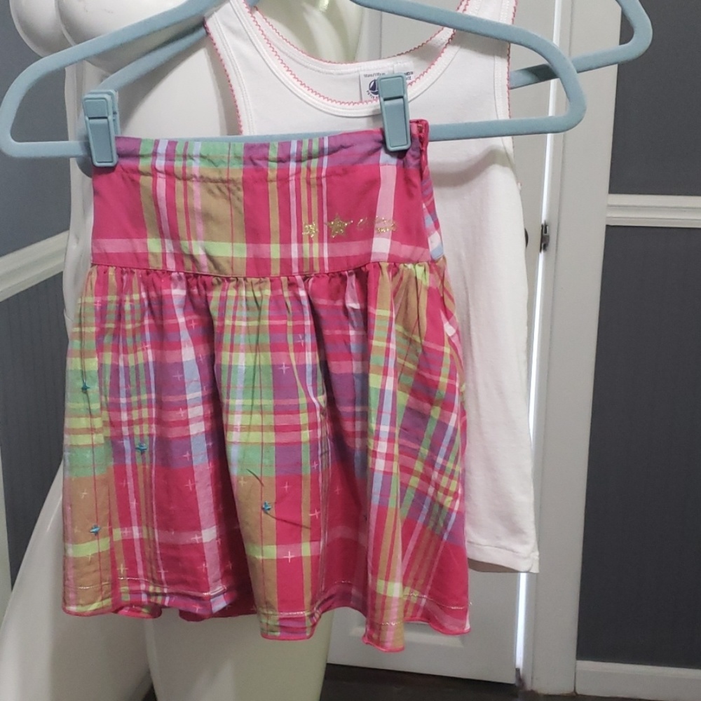 CATIMINI SKIRT AND PETIT BATEAU TOP.